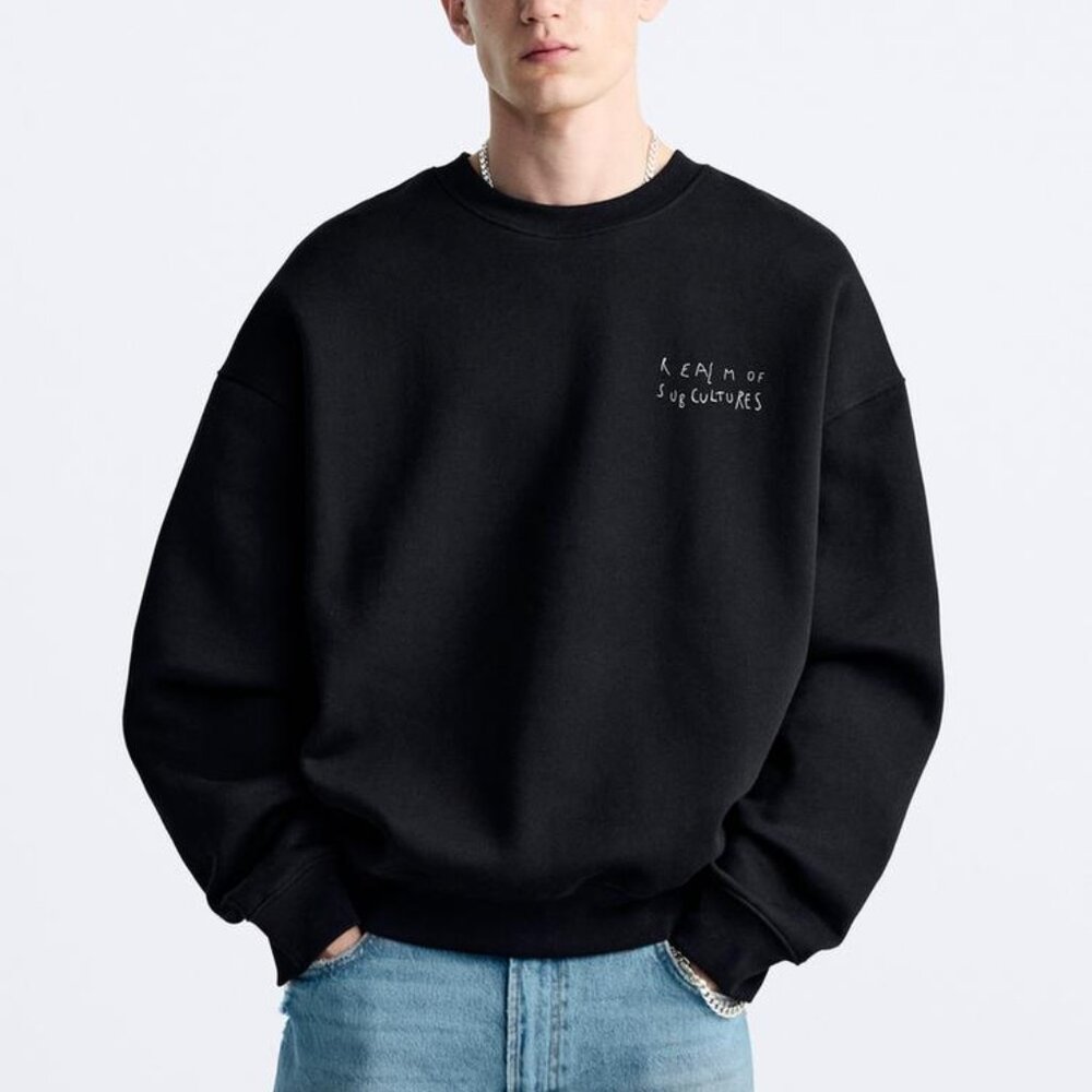 Zara TEXT PRINT SWEATSHIRT